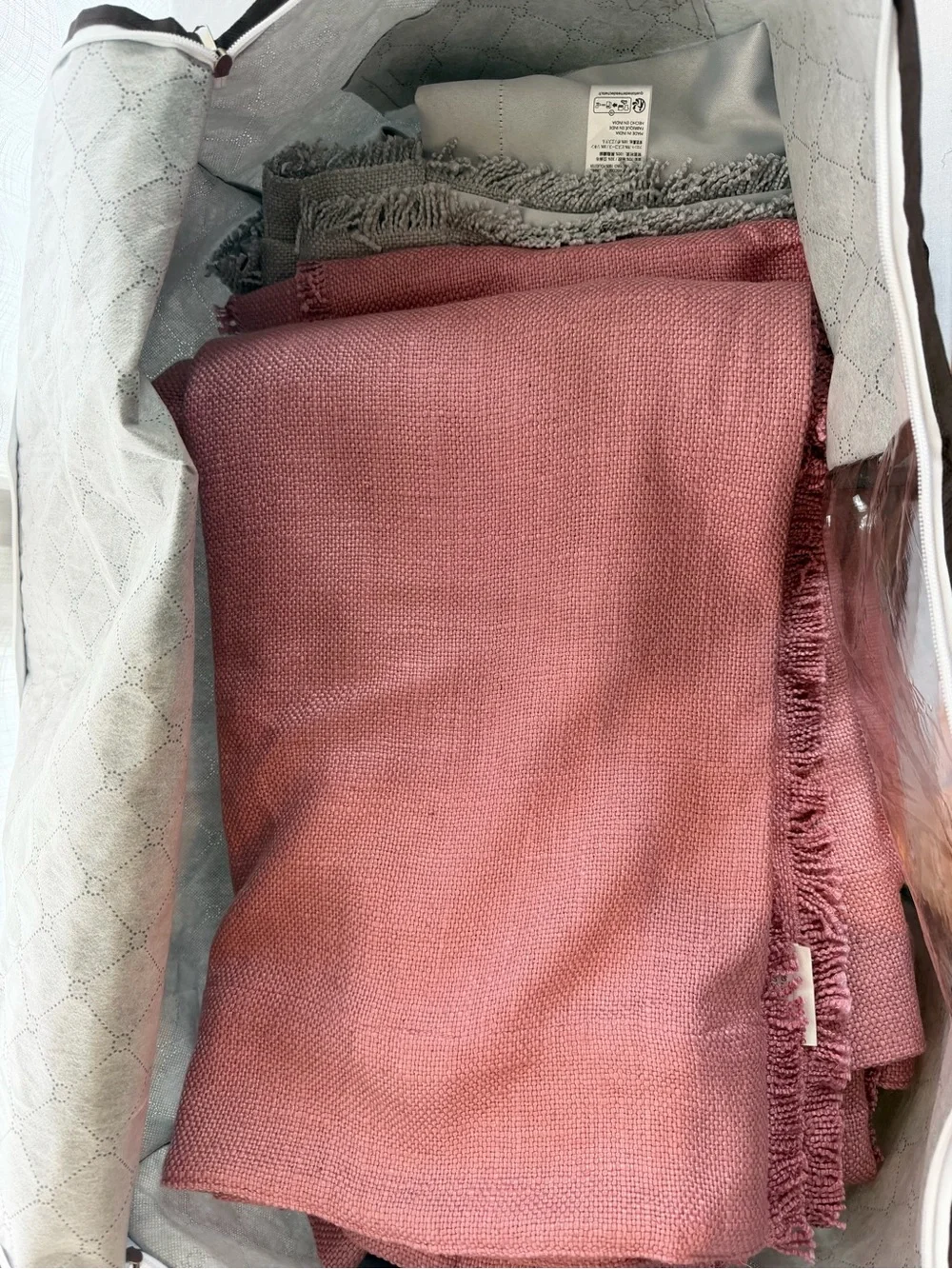 Anthropologie Fringe-Trim Drapes in Dusty Rose